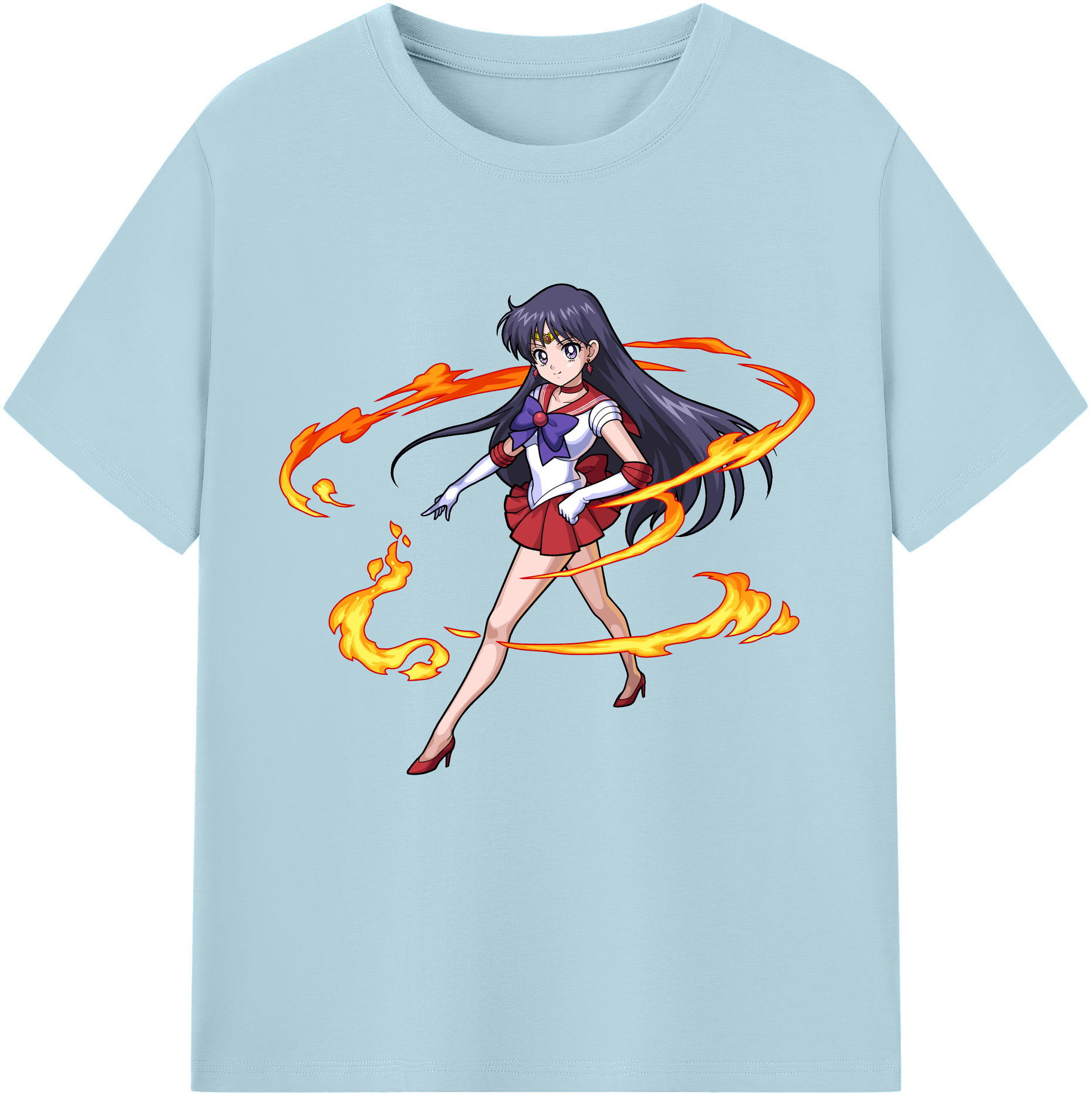 （画像用） 美少女戦士セーラームーン 火野レイ ひの レイ Sailor Moon Hino Rei （セーラーマーズ,Sailor Mars） 綿100％半袖Tシャツ（フロントプリント）